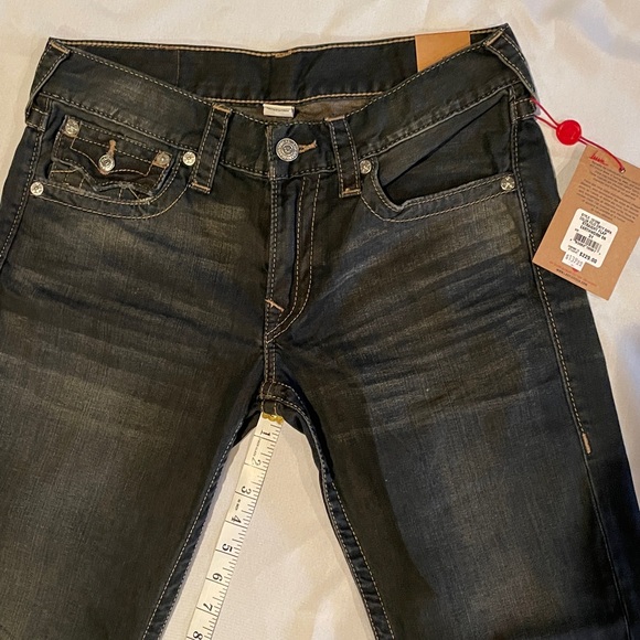 True Religion Men's NWT FEJD DIRTY BARN color Jeans straight flap style #101098 - Picture 7 of 14